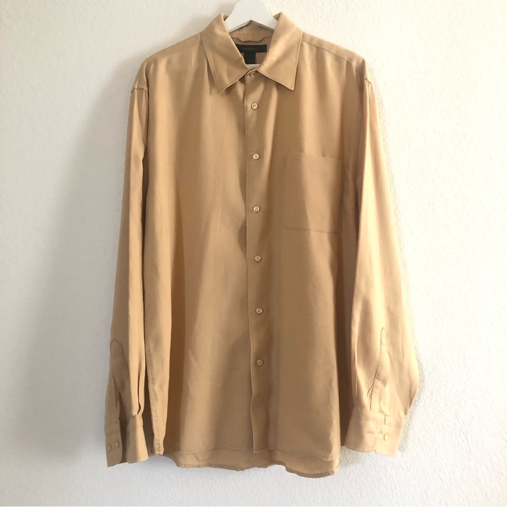 Express Men’s long sleeve Linen dress shirt Size L